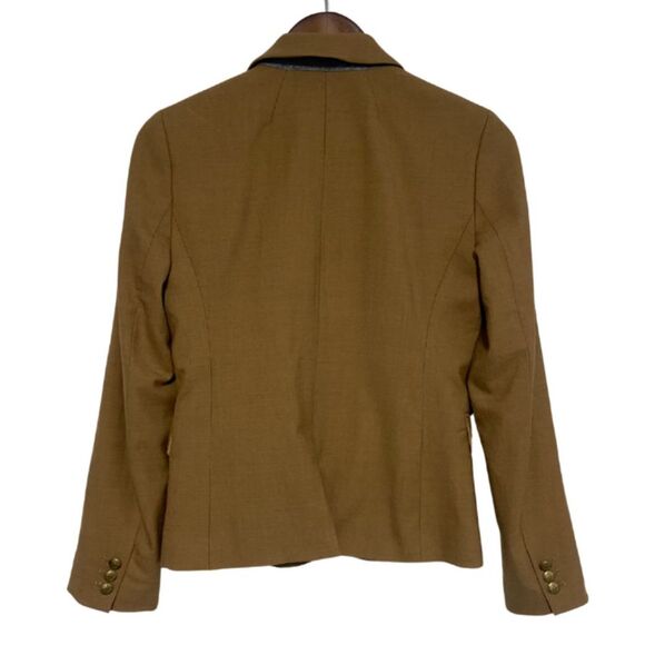 J.Crew Blazer Women’s Sz 2 Camel Wool Blend Schoolboy - Picture 3 of 14